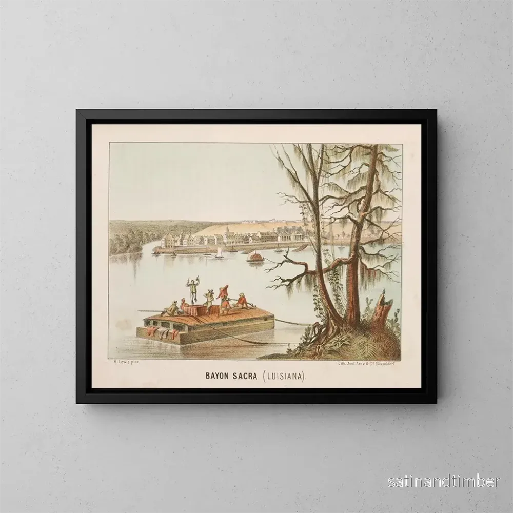 Reproduktion av målningen Bayou Sacra, Louisiana - Henry Lewis