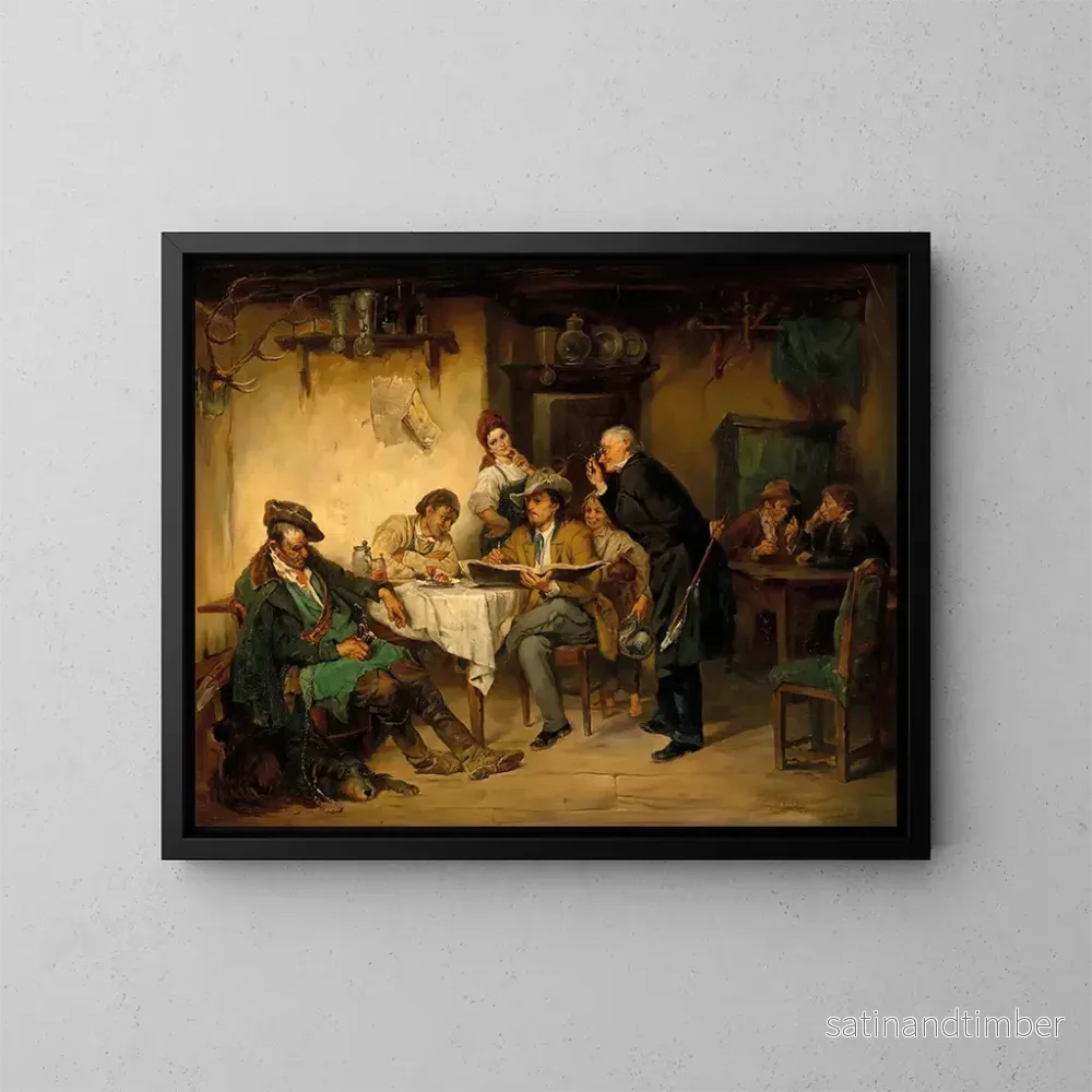 Reproduktion av målningen En målare i en taverna - Friedrich von Keller