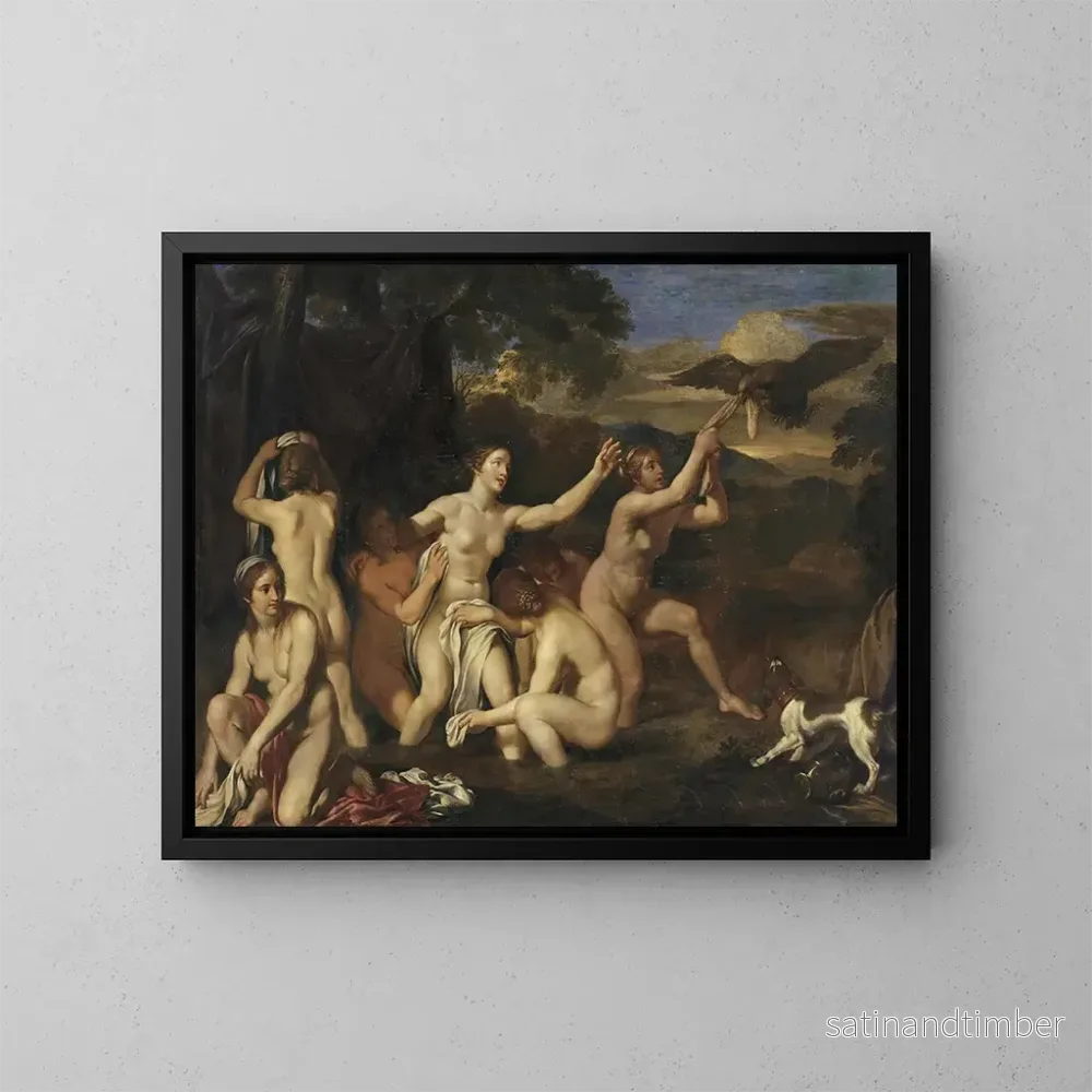 Reproduktion av målningen Diane och nymferna i badet - Louis de Boullogne