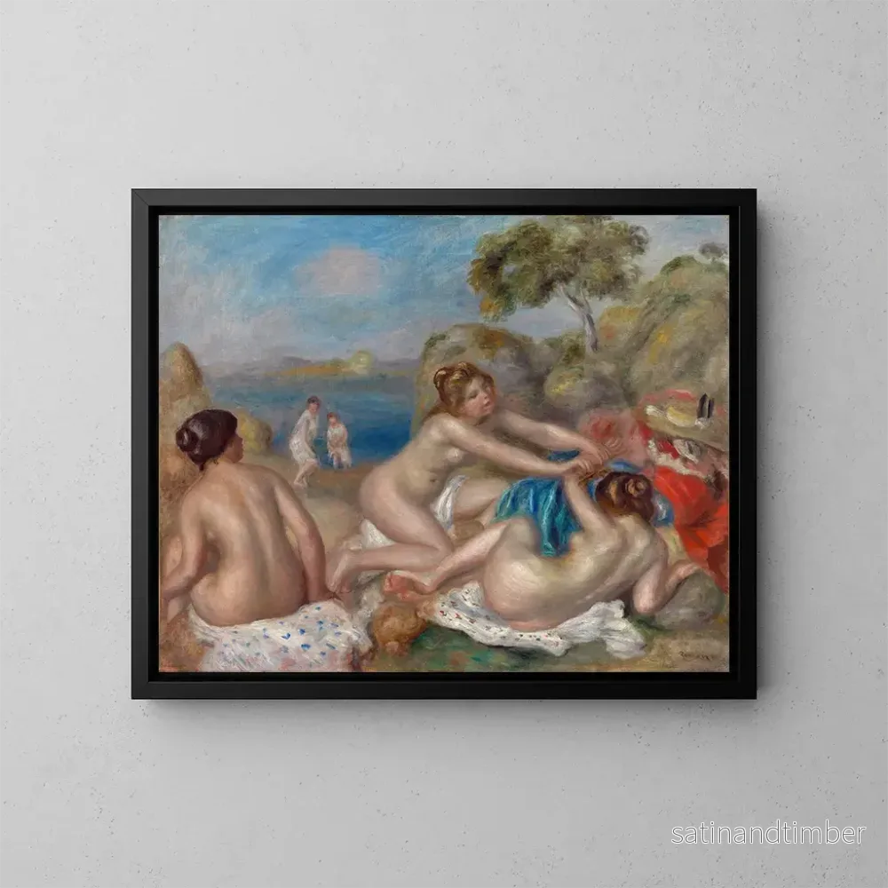 Reproduktion av målningen Baignade med en krabba - Pierre-Auguste Renoir