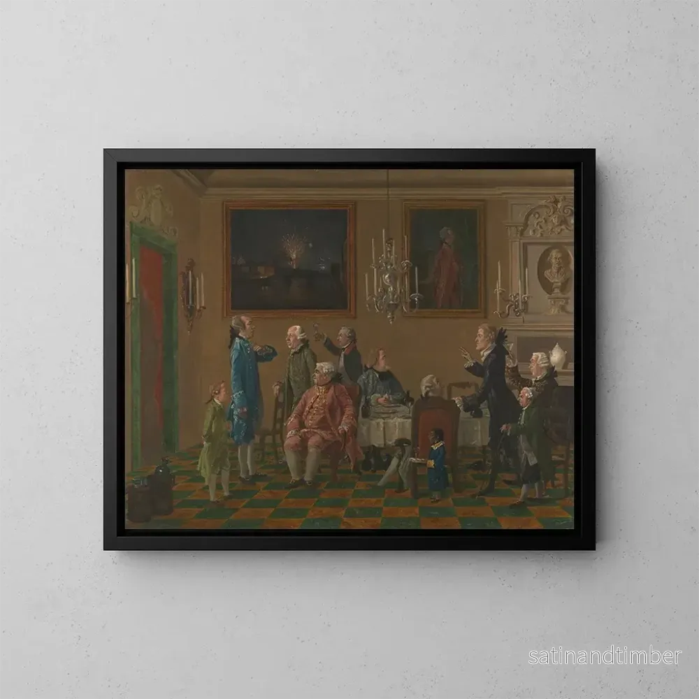 Reproduktion av målningen Gentlemen britanniques chez Sir Horace Mann à Florence - Thomas Patch