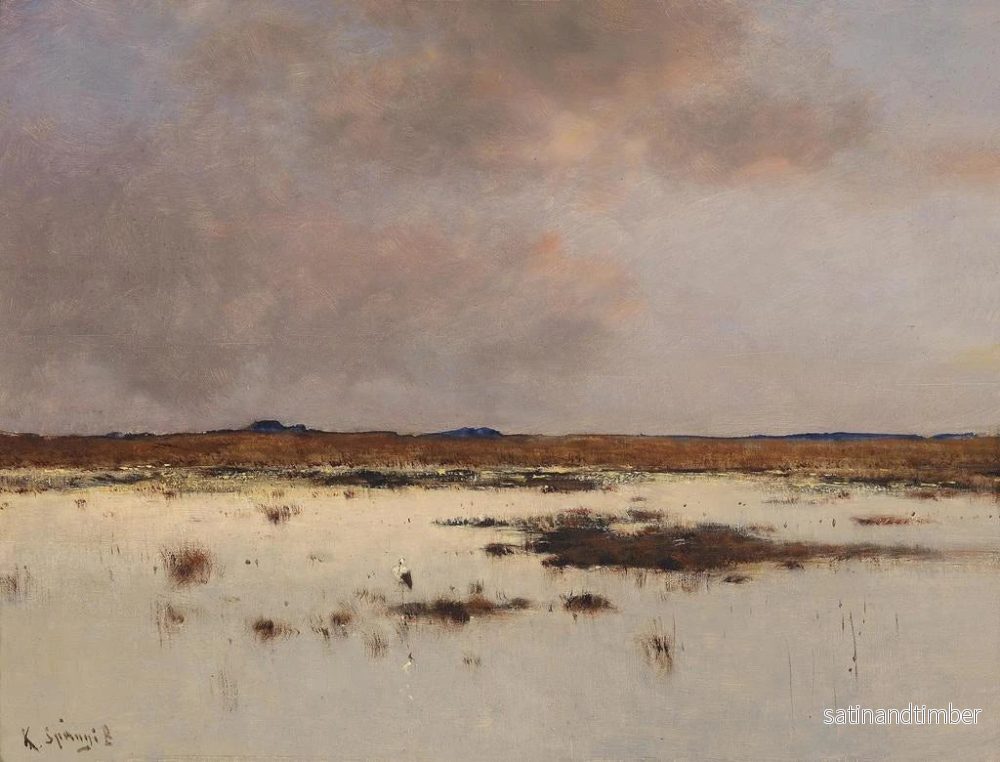 Reproduktion av målningen Atmosfär av kväll på ett flodlandskap - Béla Spányi - Bild 2