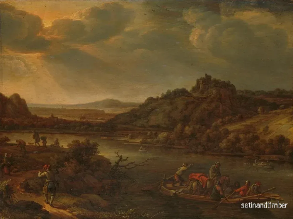 Reproduktion av målningen Vue de rivière avec bac - Herman Saftleven - Bild 2