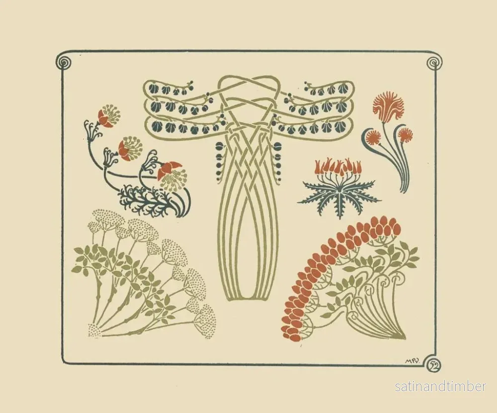 Reproduktion av målningen design abstrakt baserad på små blommor - Maurice Pillard Verneuil - Bild 2