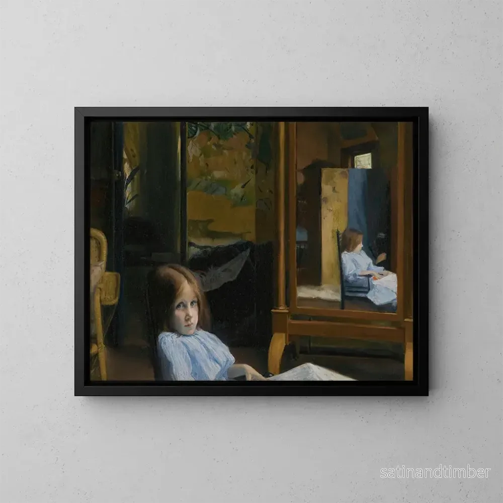 Reproduktion av målningen Flicka med psyké - Jacques-Émile Blanche