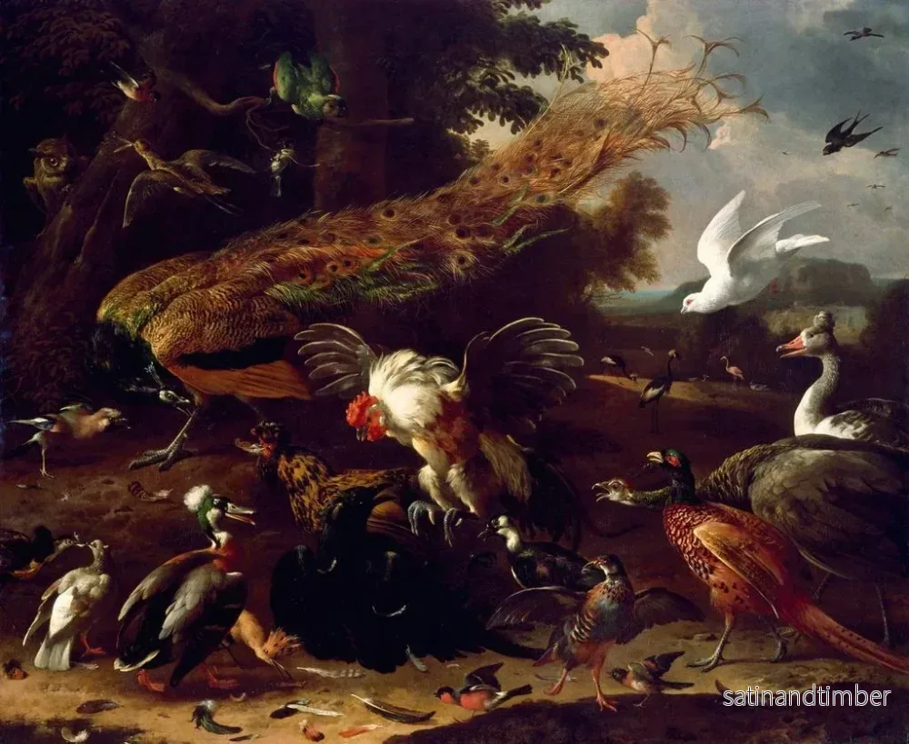Reproduktion av målningen Le corbeau exposé - Melchior d'Hondecoeter - Bild 2