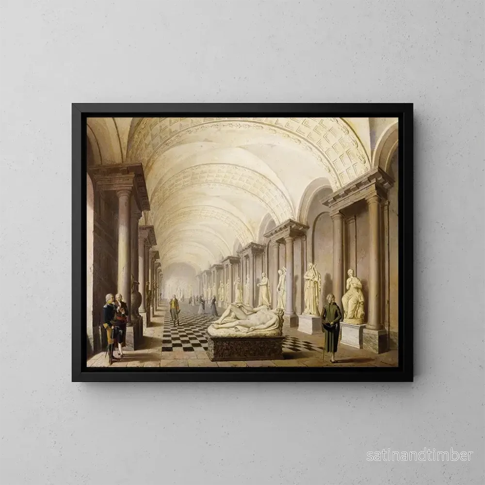 Reproduktion av målningen La Galerie des Muses vid Kungliga Slottet i Stockholm – Pehr Hilleström Reproduktion av målningen La Galerie des Muses vid Kungliga Slottet i Stockholm – Pehr Hilleström