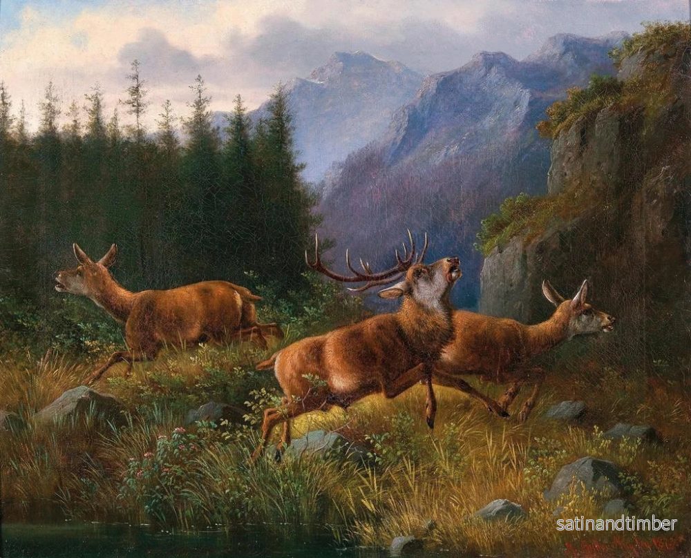 Reproduktion av målningen Hjortar i bergen - Moritz Müller - Bild 2