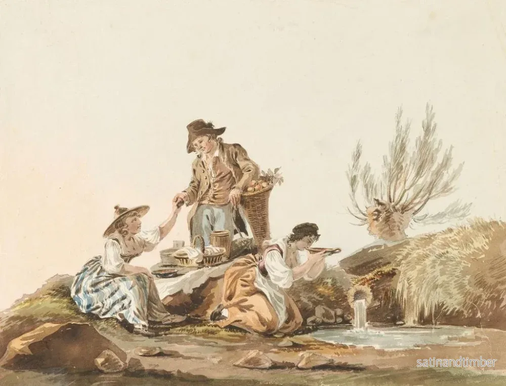 Reproduktion av målningen Le repas de campagne - Johann Karl Müllner - Bild 2