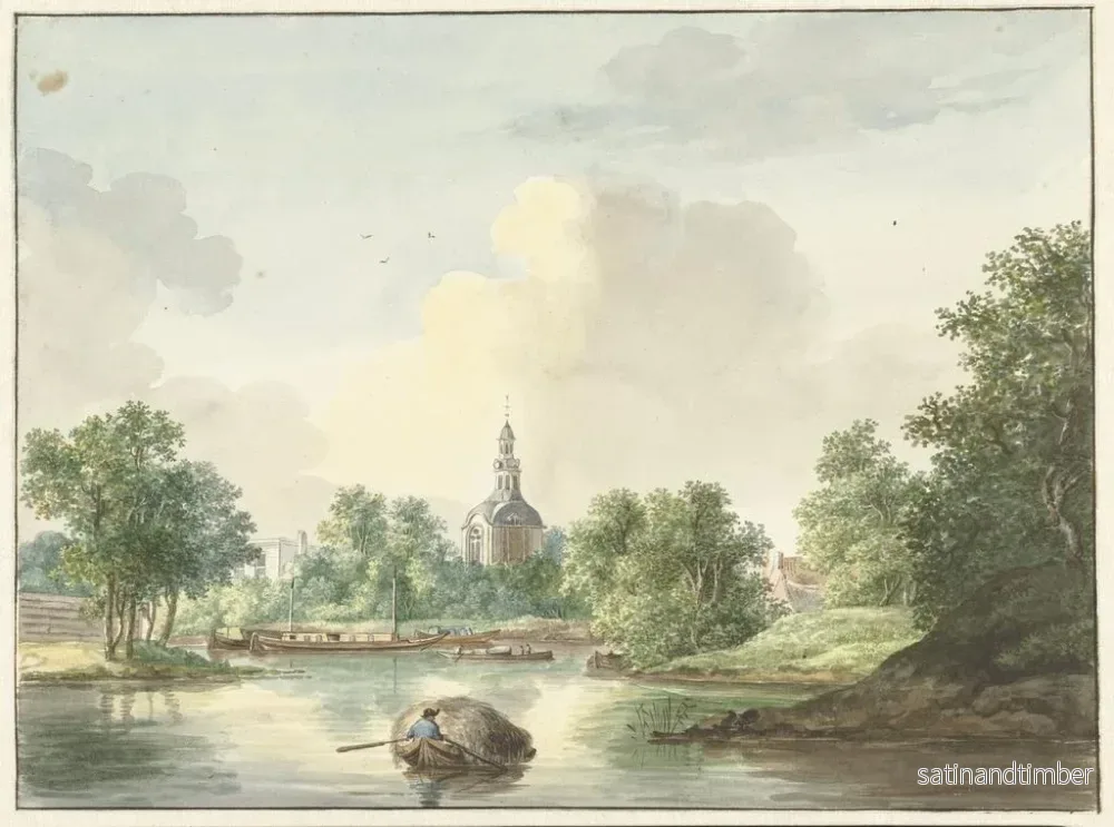 Reproduktion av målningen La porte de Hogerwoerd à Leyde vue depuis le canal - Pieter Gerardus van Os - Bild 2