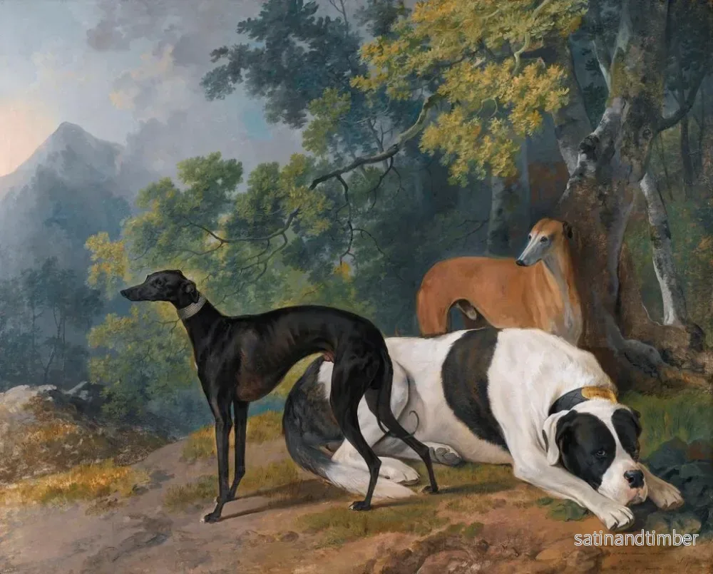 Reproduktion av målningen av två greyhounds och en mastiff tillhörande hertigen av Hamilton - Sawrey Gilpin - Bild 2