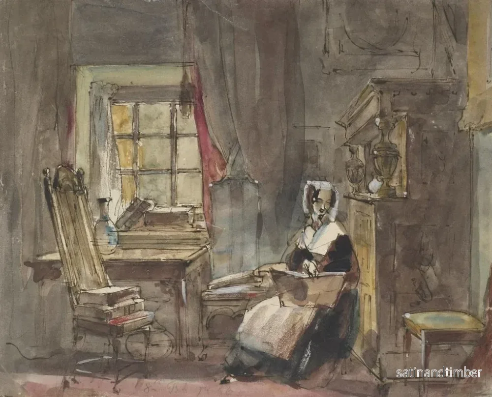 Reproduktion av målningen En gammal tidsperiodsrum - Sir David Wilkie - Bild 2