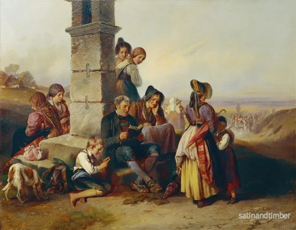 Reproduktion av målningen Le repos des pèlerins - Johann Matthias Ranftl - Bild 2