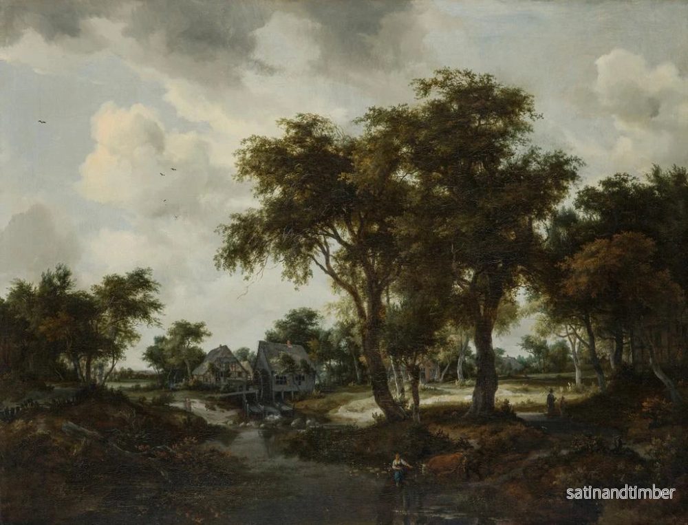 Reproduktion av målningen Le Moulin à eau, le paysage de Trevor - Meindert Hobbema - Bild 2