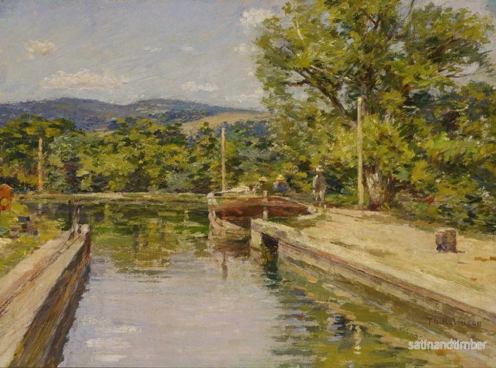 Reproduktion av målningen Scen vid kanal - Theodore Robinson - Bild 2