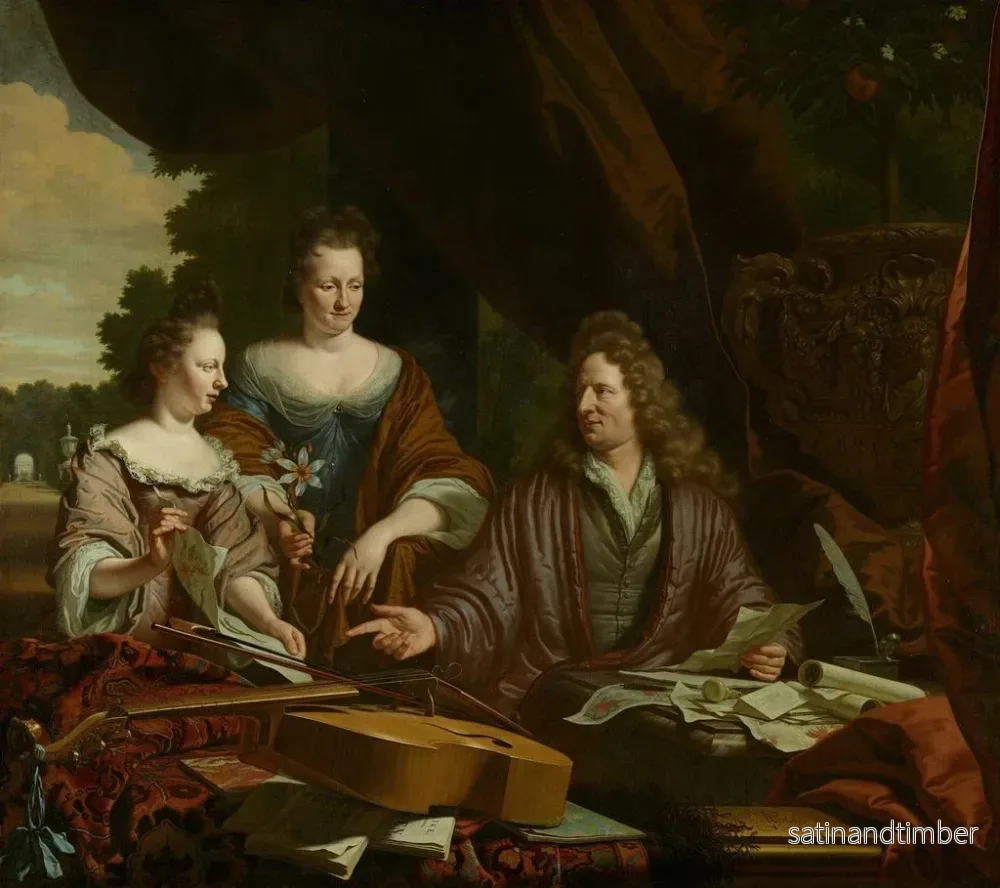 Reproduktion av målningen David, Agneta och deras dotter Catherina de Neufville - Michiel van Musscher - Bild 2