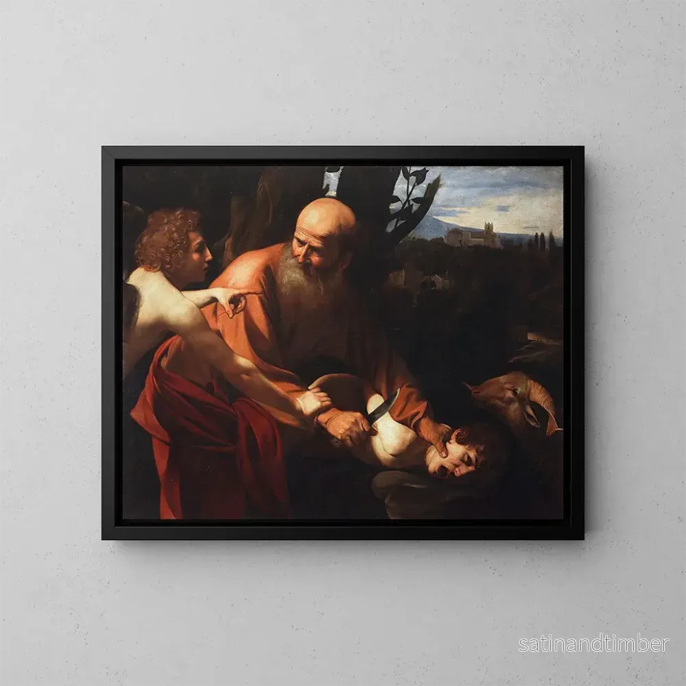 Reproduktion av målningen Le Sacrifice d'Isaac - Le Caravage