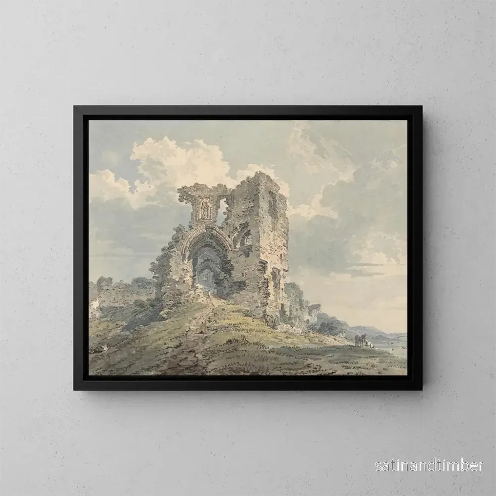 Reproduktion av målningen Château de Denbigh - Thomas Girtin