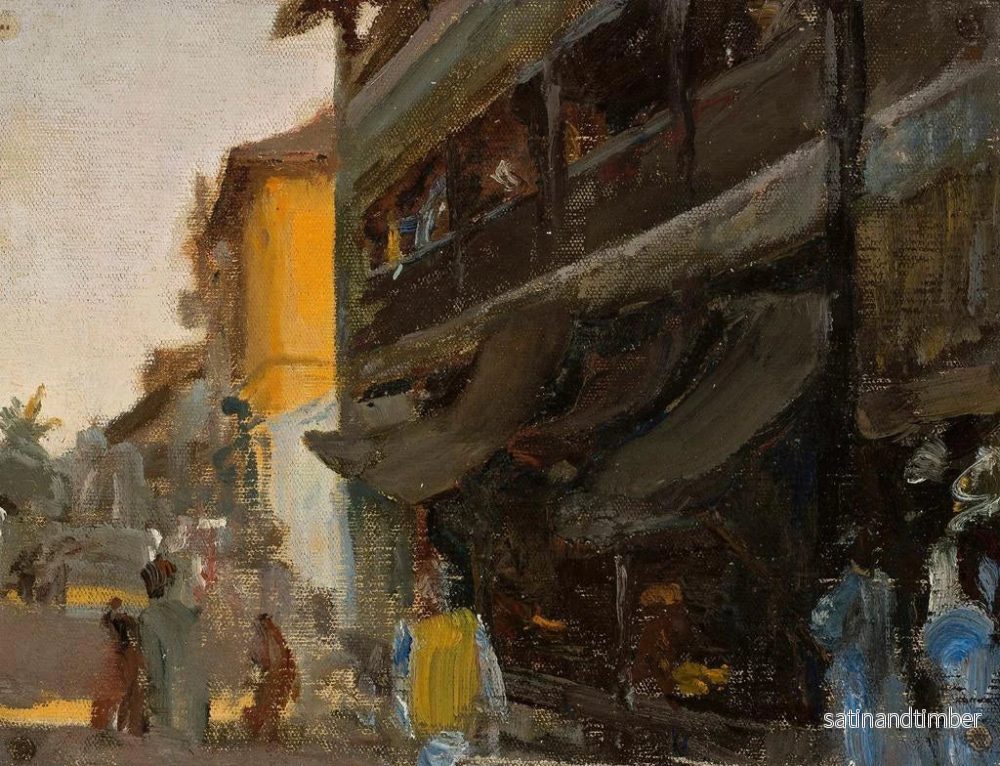 Reproduktion av målningen Rue de Mumbai, från resan i Indien - Jan Cybis - Bild 2
