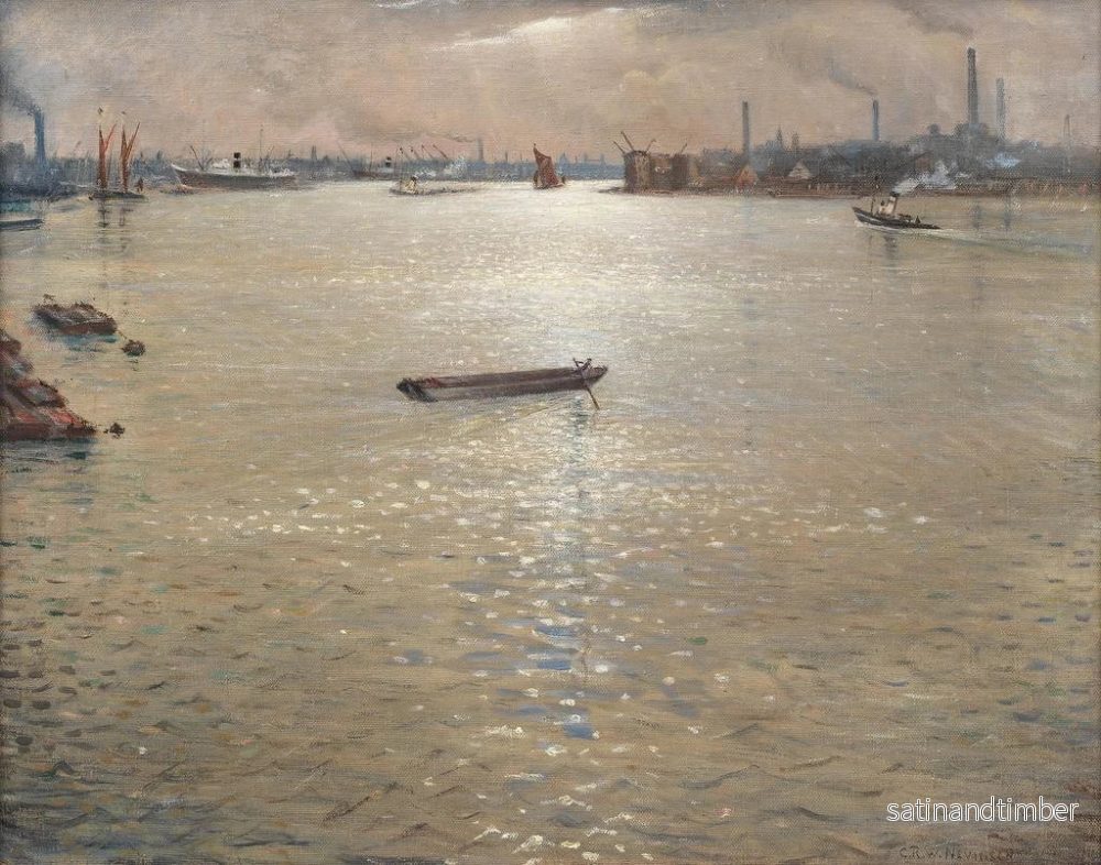 Reproduktion av målningen En landskap av Themsen - Christopher R W Nevinson - Bild 2