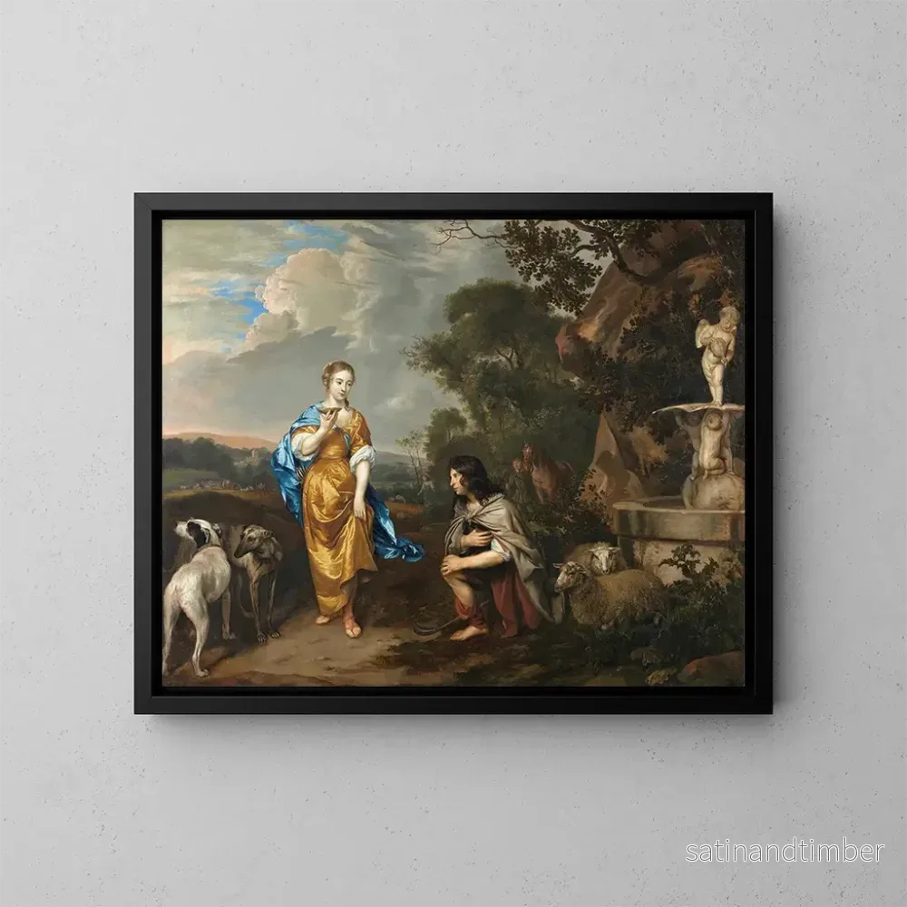 Reproduktion av målningen Granida och Daiphilo, dubbelporträtt av ett ungt par – Jan Mijtens
