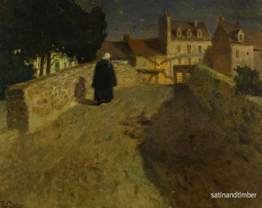 Reproduktion av målningen Vers le Pont Lovignon, Pont Fleuri à Quimperlé - Frits Thaulow - Bild 2