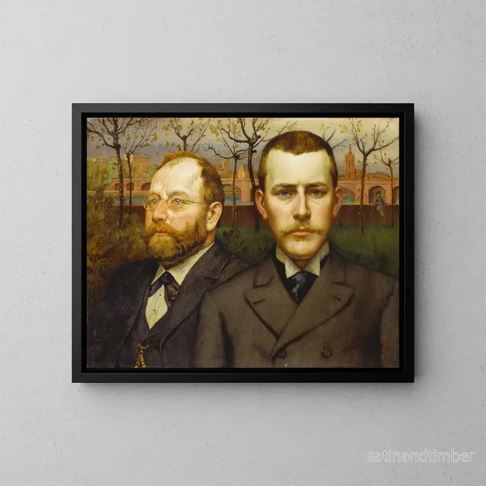 Reproduktion av målningen av dubbelporträtt av Heinrich Pallmann och Heinrich Weizsäcker - Carl Freiherr von Pidoll zu Quintenbach