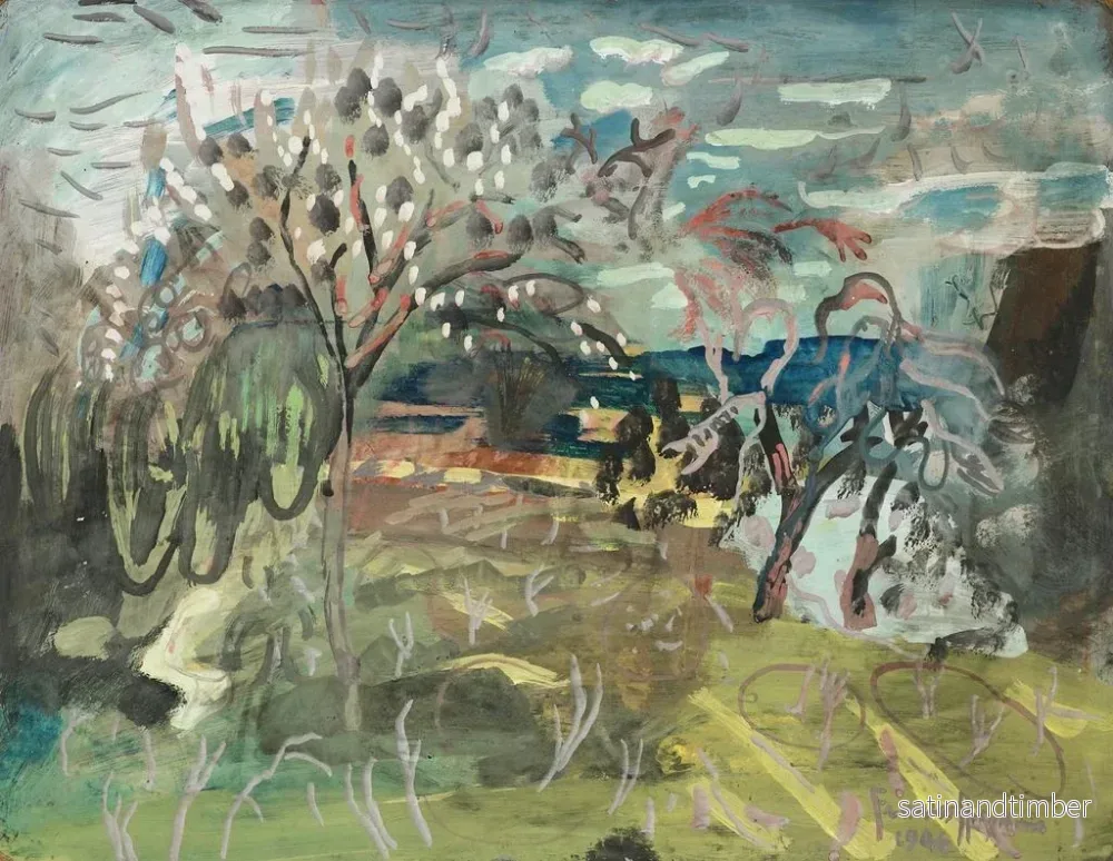 Reproduktion av målningen Körsbärsträd vid Croft, Bradford-on-Tone, Taunton - Frances Hodgkins - Bild 2