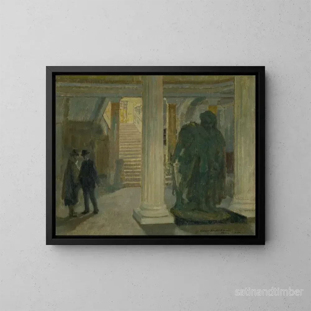 Reproduktion av målningen Le vestibule du musée de Košice - Elemér Halász-Hradil