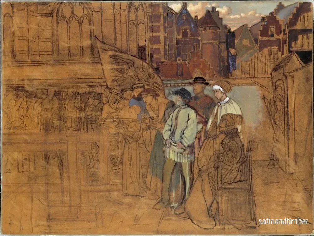Reproduktion av målningen Festin av bågskytte i Antwerpen på 1500-talet - Jan August Hendrik Leys - Bild 2