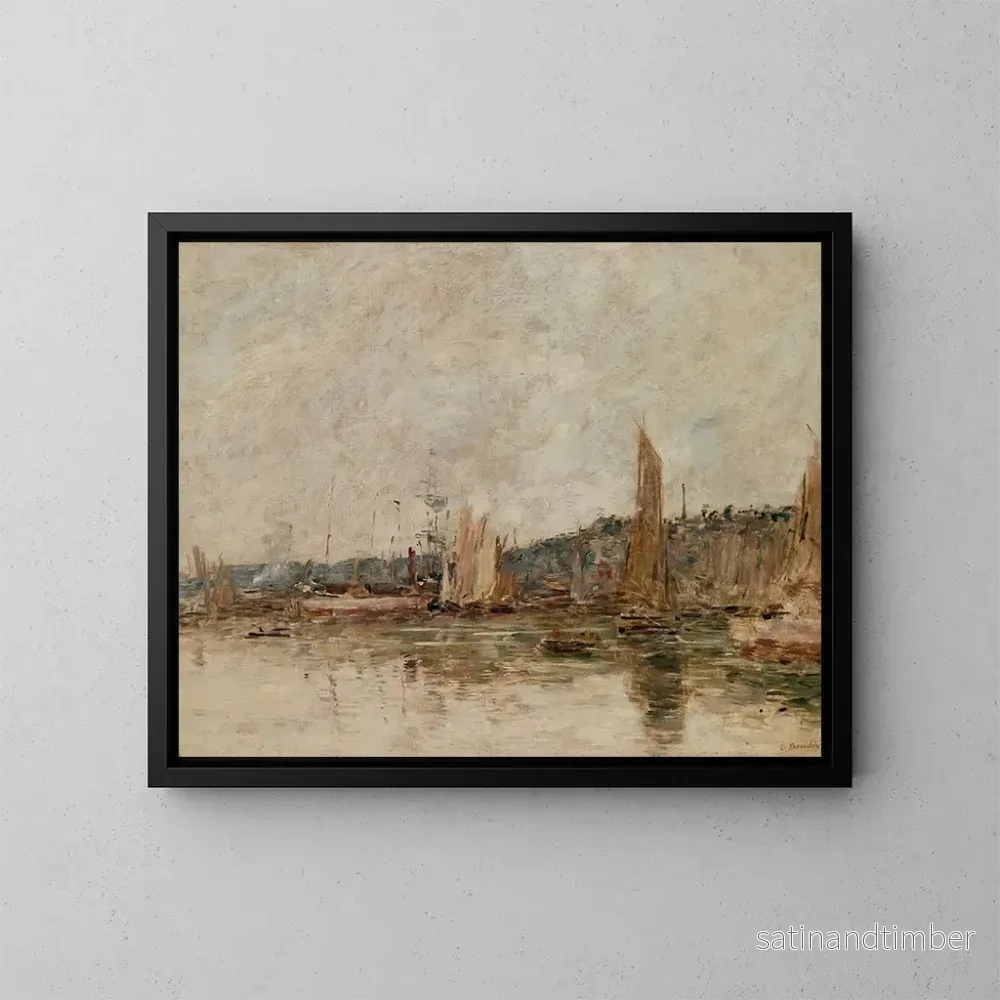 Reproduktion av målningen Honfleur, hamnen på morgonen - Eugène Boudin