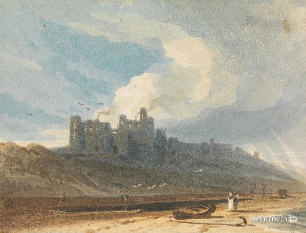 Reproduktion av målningen Château de Bamburgh, Northumberland - John Varley - Bild 2