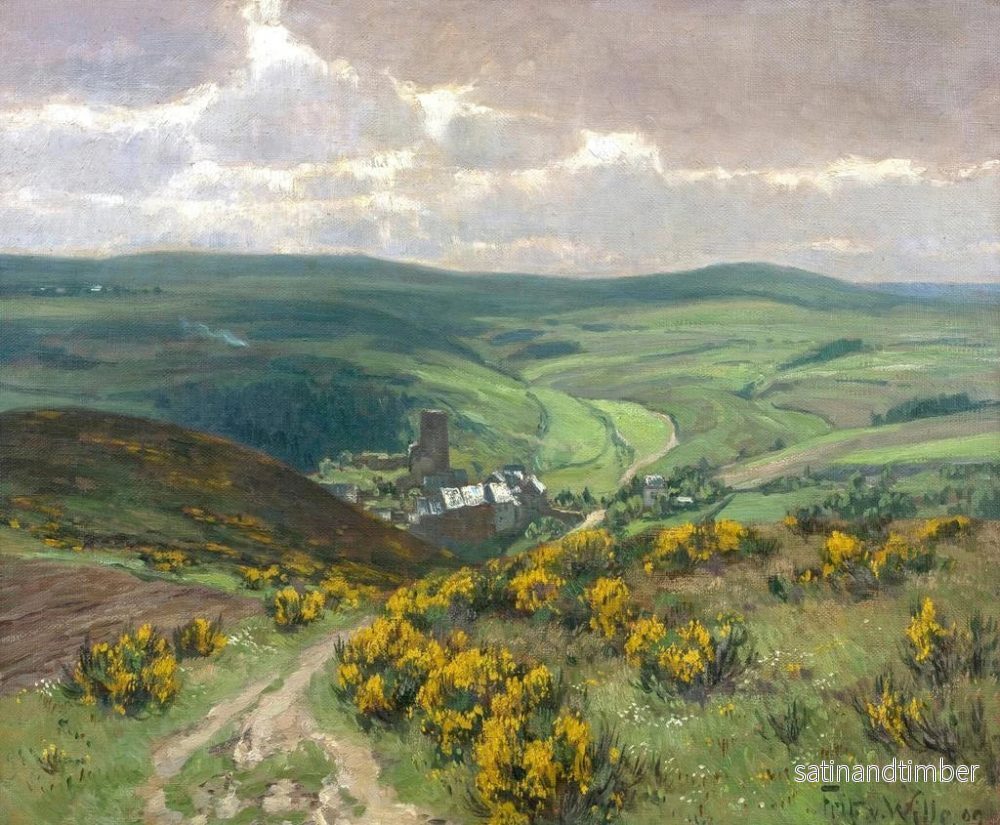 Reproduktion av målningen av Blommor av ginst i Eifel - Fritz von Wille - Bild 2