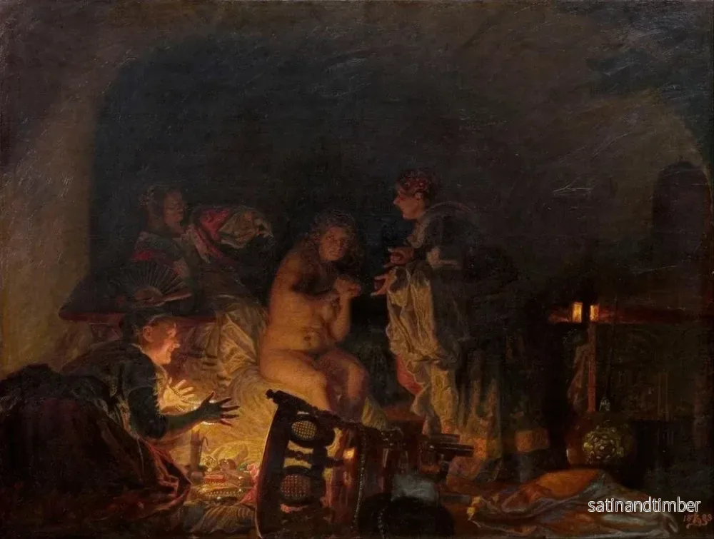 Reproduktion av målningen av Leonora Christina avklädd och genomsökt av drottning Sofie Amalie's tjänare - Kristian Zahrtmann - Bild 2