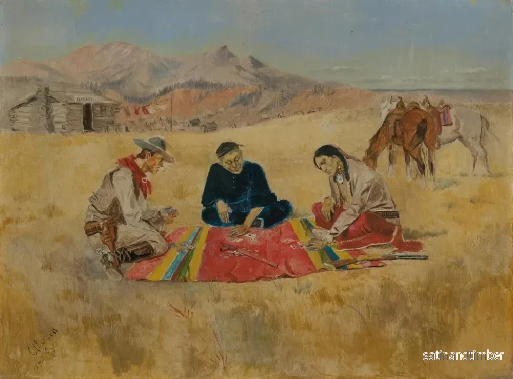 Reproduktion av målningen Le Jeu de Poker - Charles Marion Russell - Bild 2