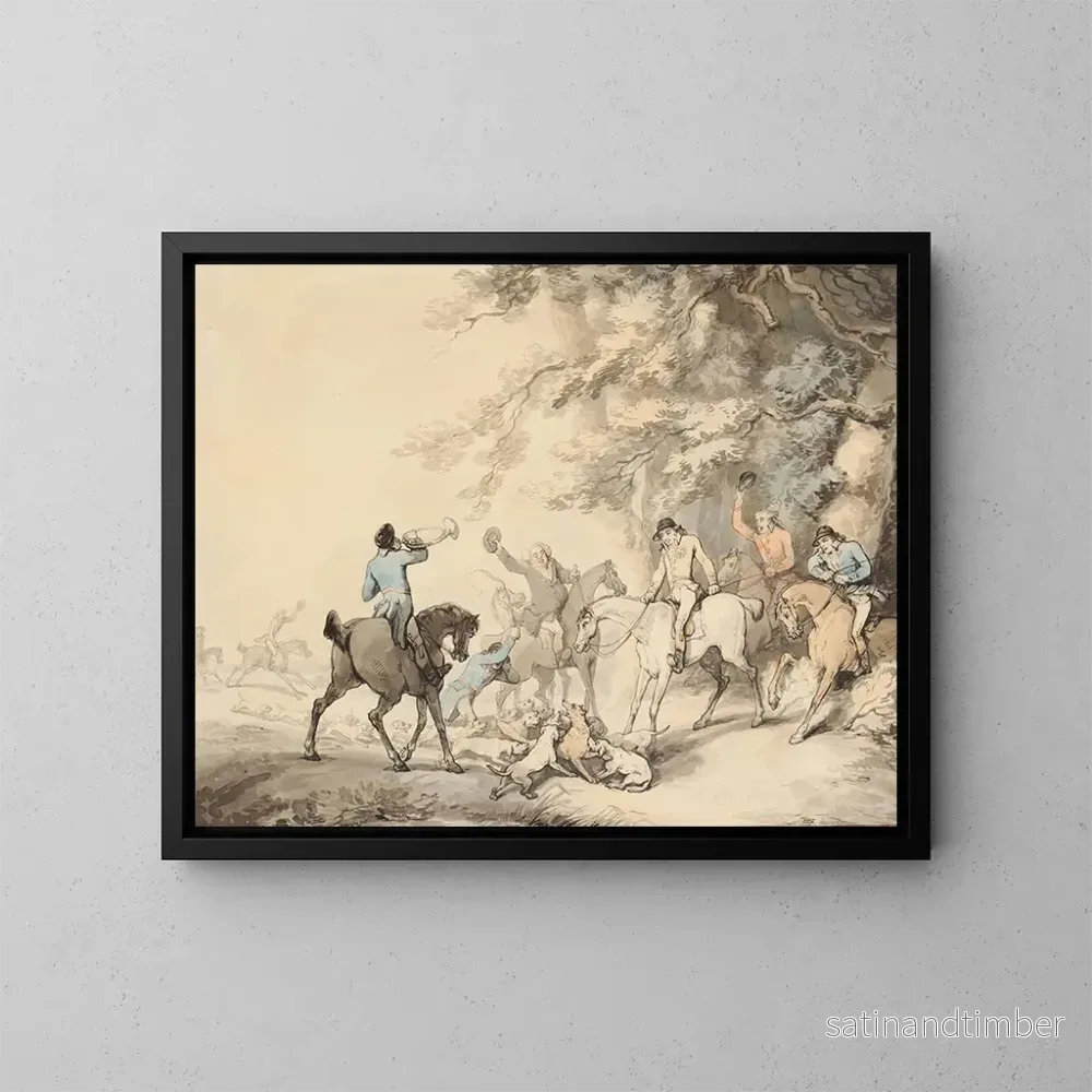 Reproduktion av målningen La Mort du Renard - Thomas Rowlandson