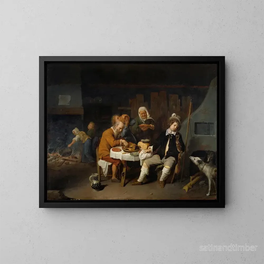 Reproduktion av målningen Middag på en gård - David Ryckaert III