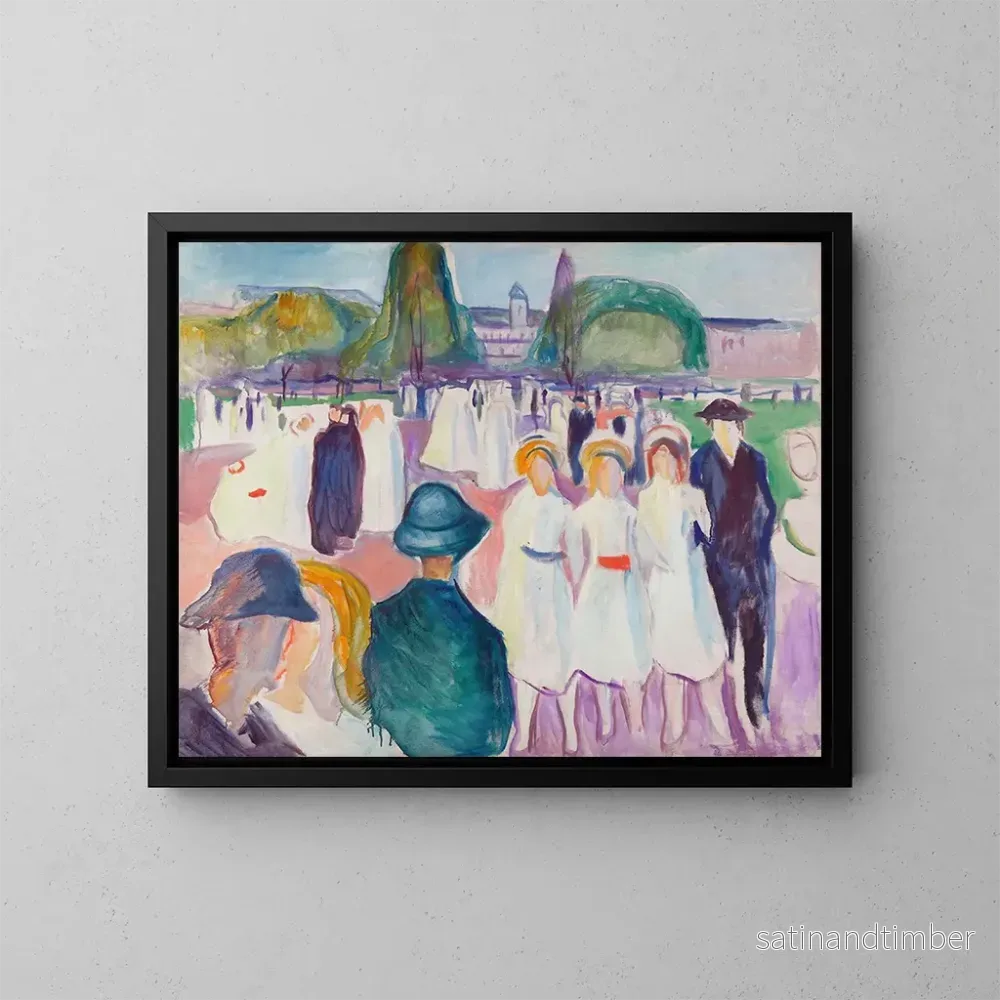 Reproduktion av målningen Promenad på våren - Edvard Munch
