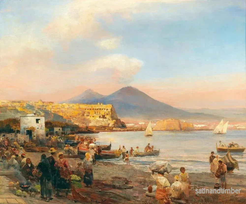 Reproduktion av målningen Solnedgång i Neapelbukten - Oswald Achenbach - Bild 2