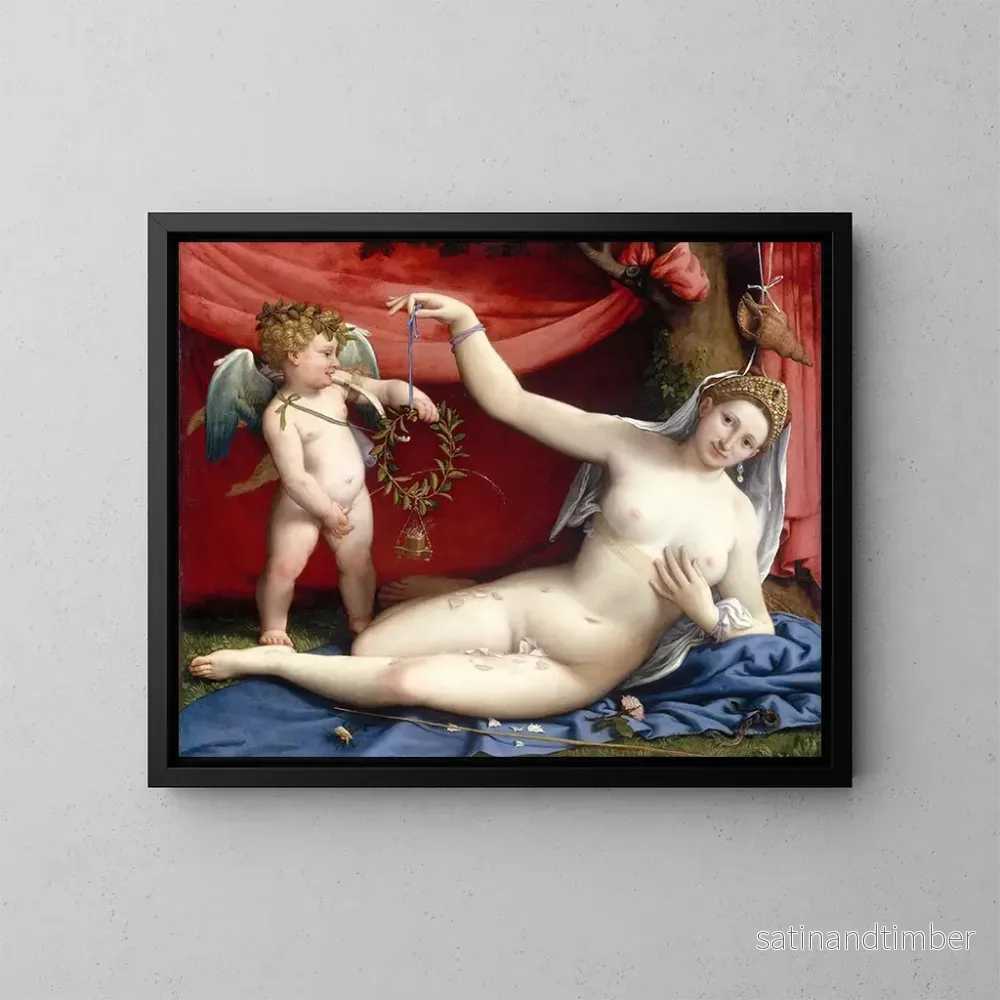 Reproduktion av målningen Venus och Cupido - Lorenzo Lotto