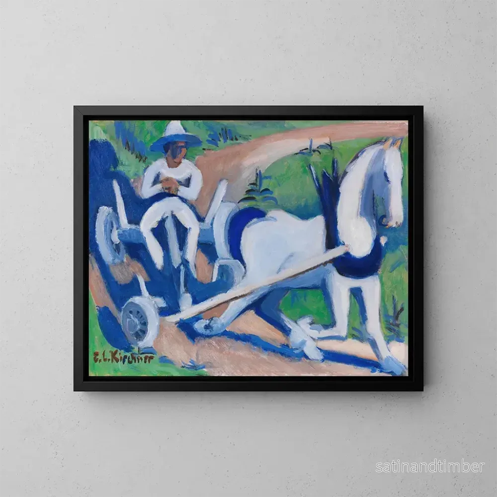 Reproduktion av målningen av bondevagn med häst - Ernst Ludwig Kirchner