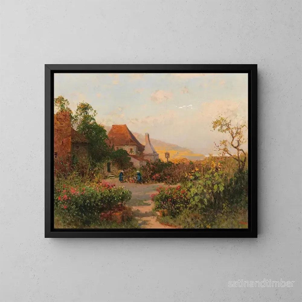 Reproduktion av målningen Part i Wachau - Heinrich Tomec