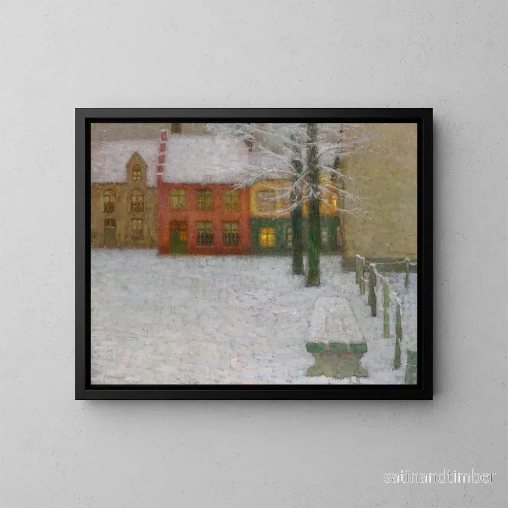 Reproduktion av målningen La neige - Henri Le Sidaner