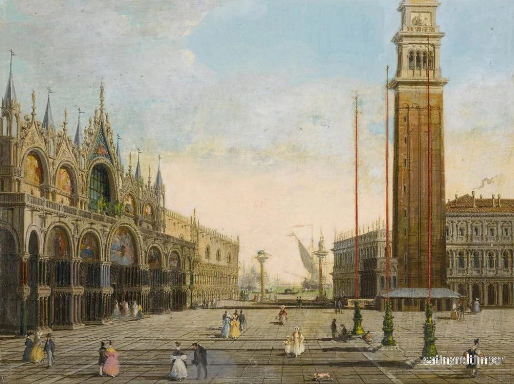Reproduktion av målningen Vue de la place Saint-Marc avec la Piazzetta et San Giorgio Maggiore en arrière-plan - Giuseppe Bernardino Bison - Bild 2