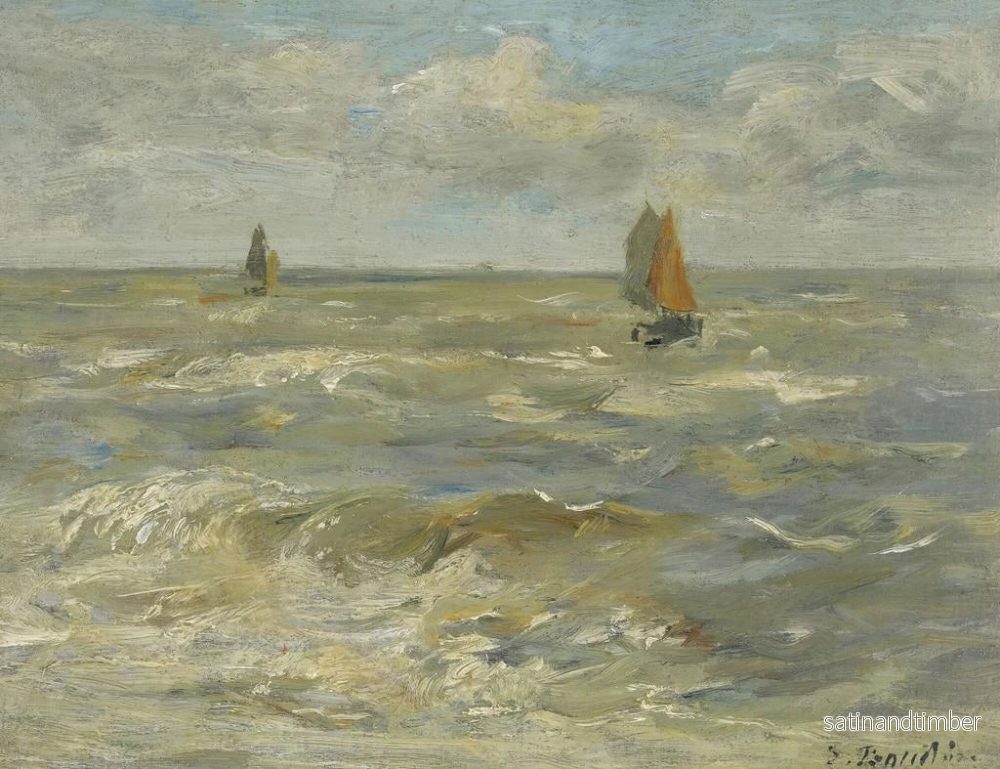 Reproduktion av målningen av segelbåtar på havet - Eugène Boudin - Bild 2