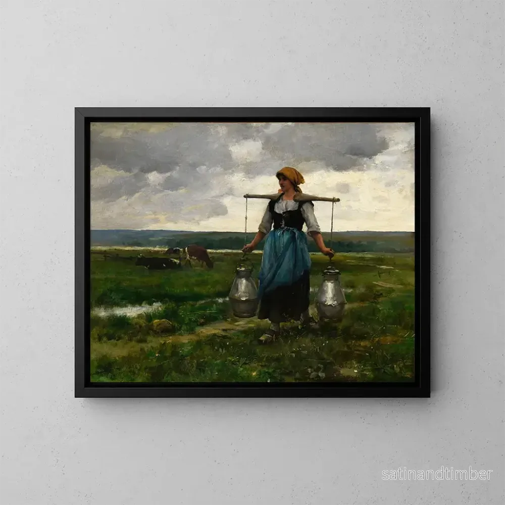Reproduktion av målningen Porteuse de lait - Jules Dupré