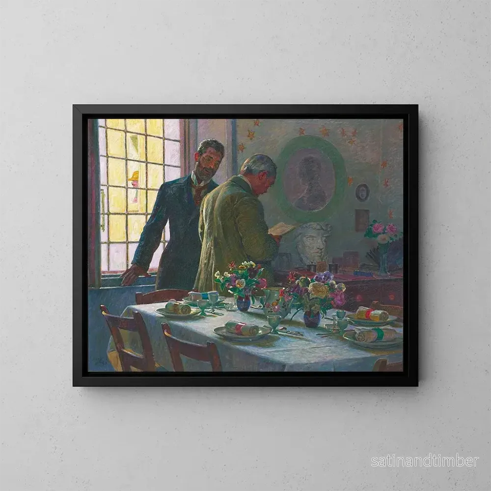 Reproduktion av målningen Le petit déjeuner à Civita d’Antino – Kristian Zahrtmann