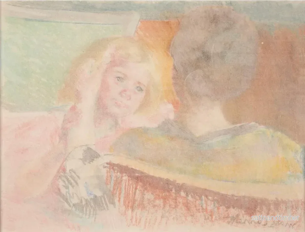 Reproduktion av målningen Mamma målar Saras hår nr 2 - Mary Cassatt - Bild 2