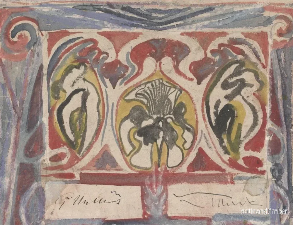 Reproduktion av målningen med dekorativ design och två signaturer - Carel Adolph Lion Cachet - Bild 2