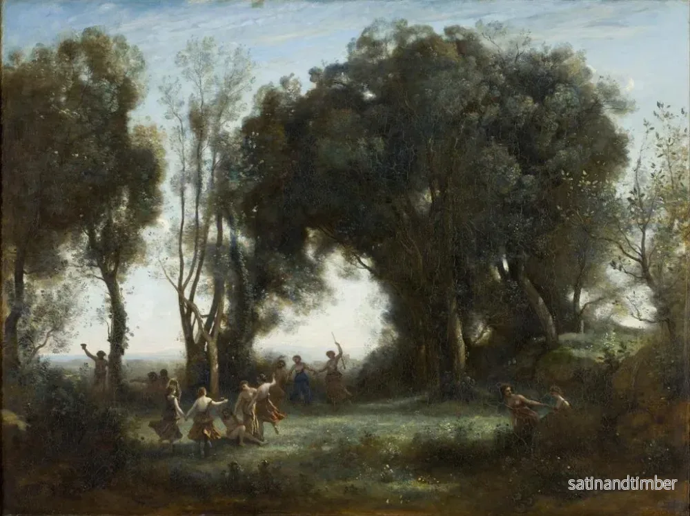 Reproduktion av målningen En morgon, nymfens dans - Jean-Baptiste-Camille Corot - Bild 2